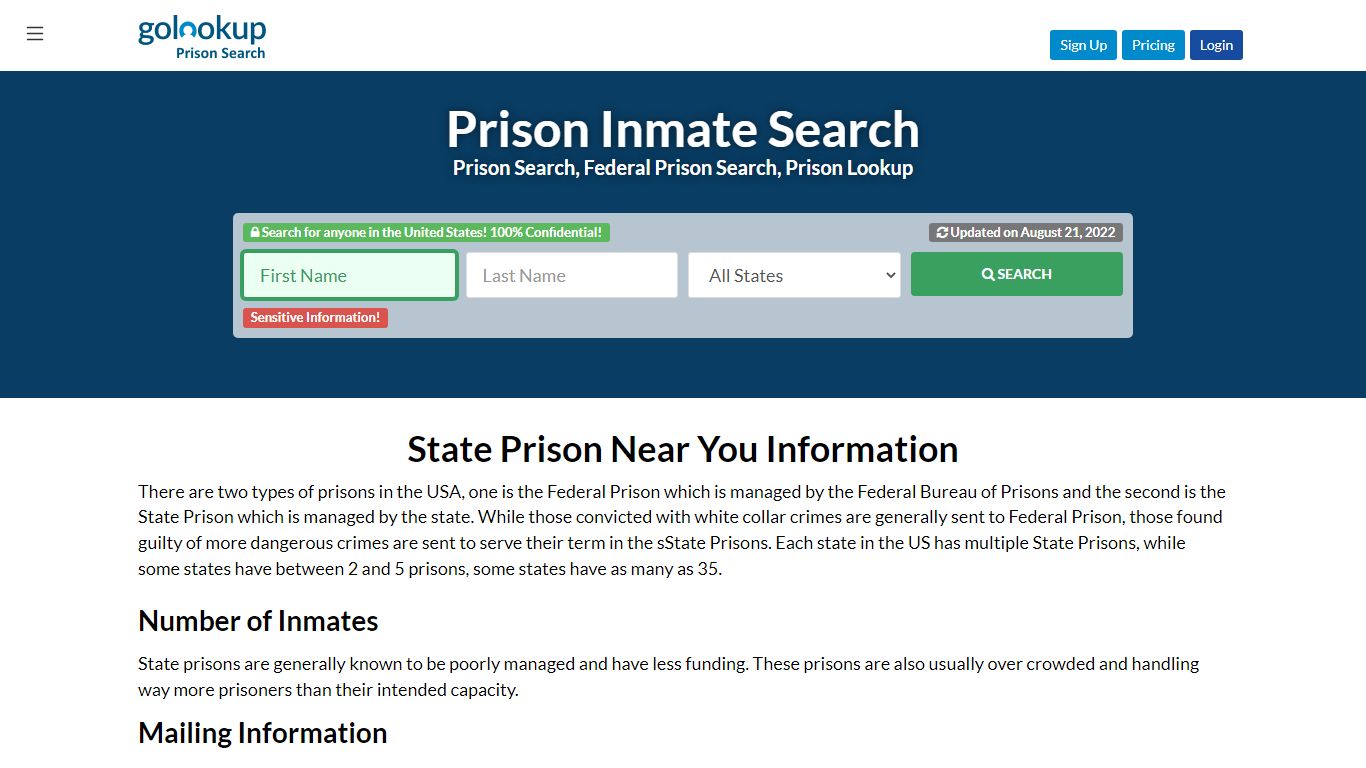 State Prison Near You, Near You State Prison - GoLookUp