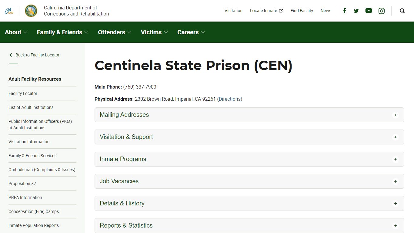Centinela State Prison (CEN) - California Department of Corrections and ...